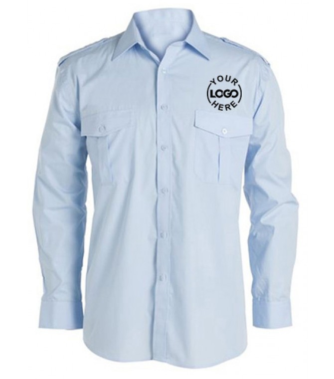 Long Sleeve Blue Uniform Shirt